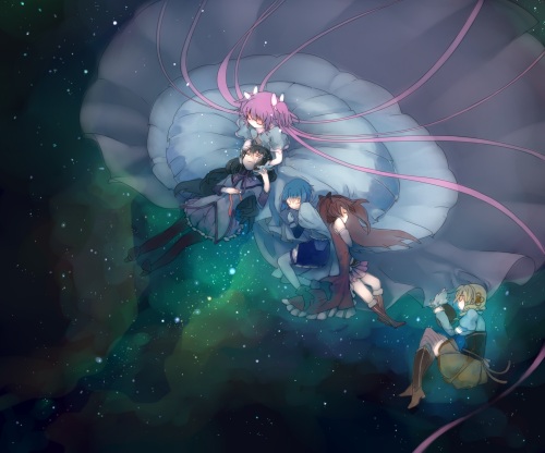 The Goddess watches over the puella magi.